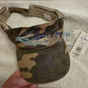 Guy Harvey Camo Visor with Marlin Embroidery